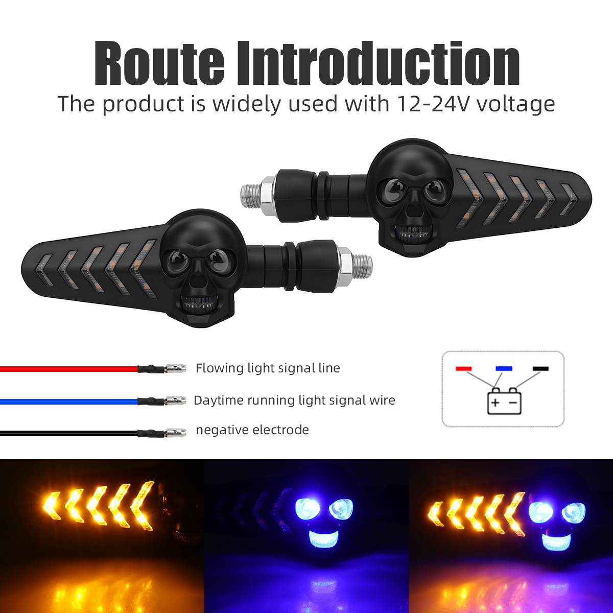 1 paio di moto testa di teschi - Sos Light Strobe recensione e prezzo